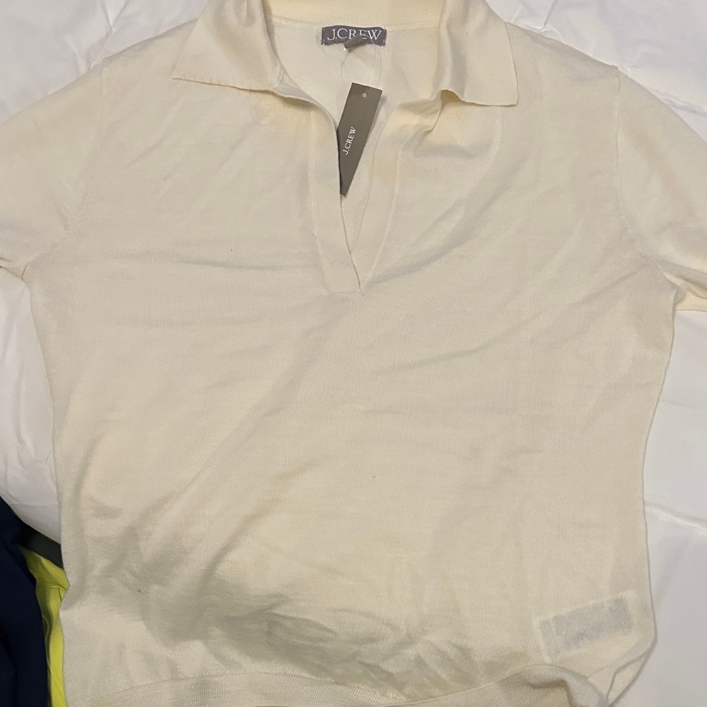 J. Crew Cream Short Sleeve Sweater